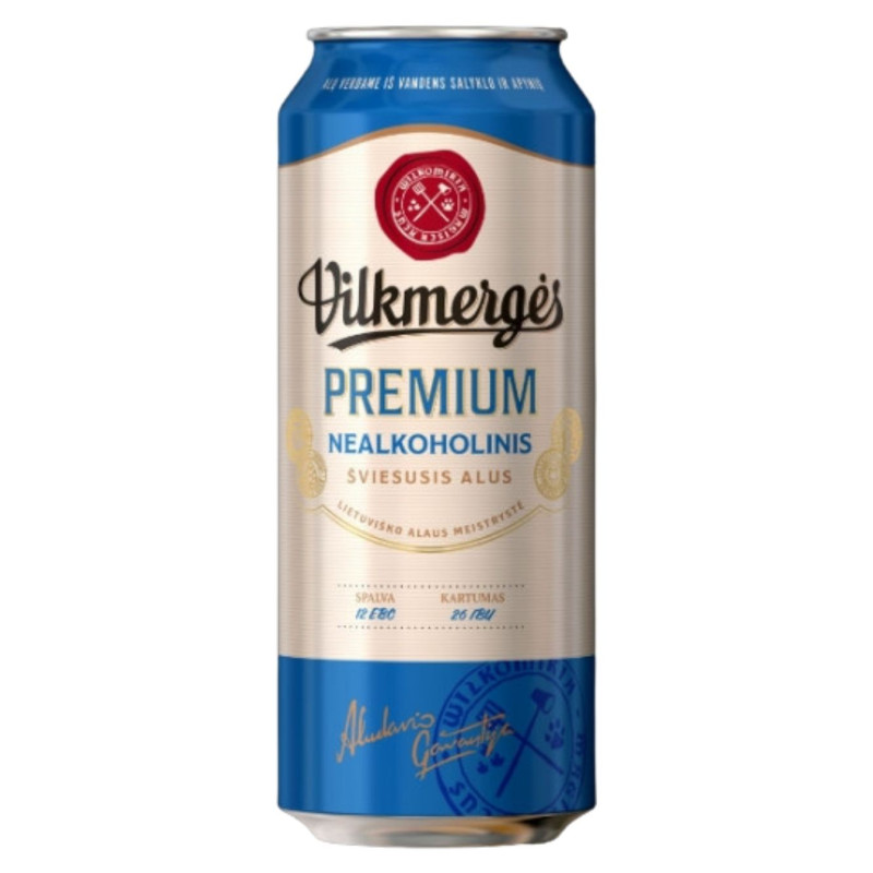 Nealkoholinis alus  Vilkmergės  0%, 0.5 l