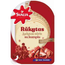 Lydytas rūkytas sūris SVALIA su kumpiu, 150g, 45% rieb., raikytas