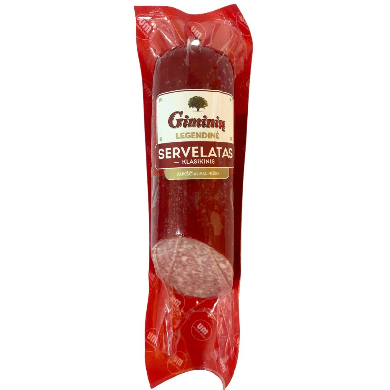 Karštai rūkyta dešra  Giminių  servelatas 300g