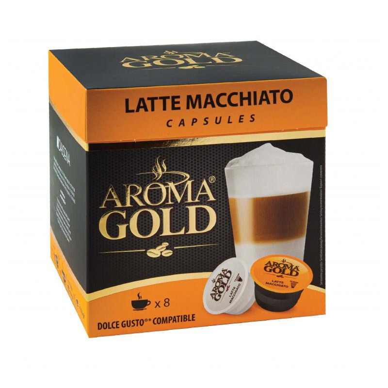 Kava 8 kapsulės  Aroma Gold  Latte Macchiato, 193,6 gr