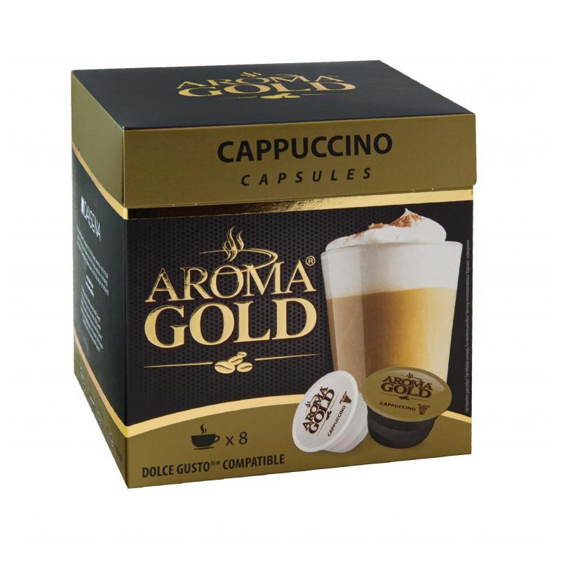 Kava  8 kapsulės  Aroma Gold  Cappuccino, 186,4gr