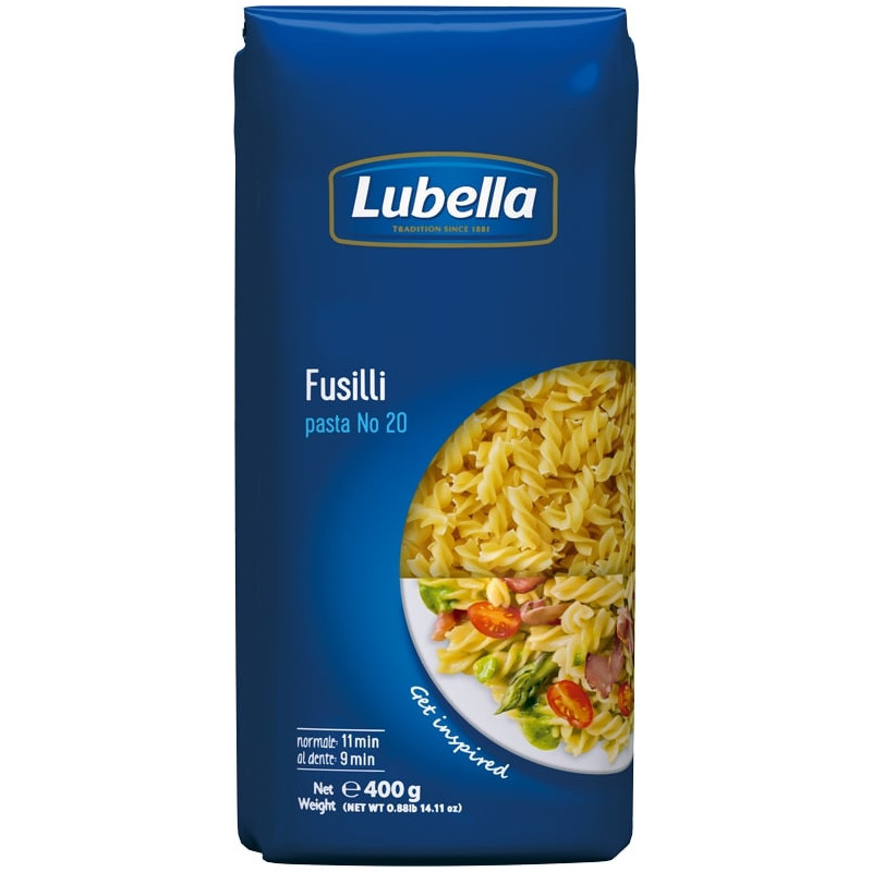 Makaronai LUBELLA spiralės 400g Nr.20