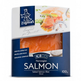 Sūdyta pjaustyta lašišų filė ZIGMAS, 100g