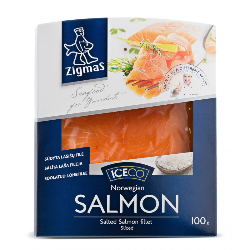 Sūdyta pjaustyta lašišų filė ZIGMAS, 100g