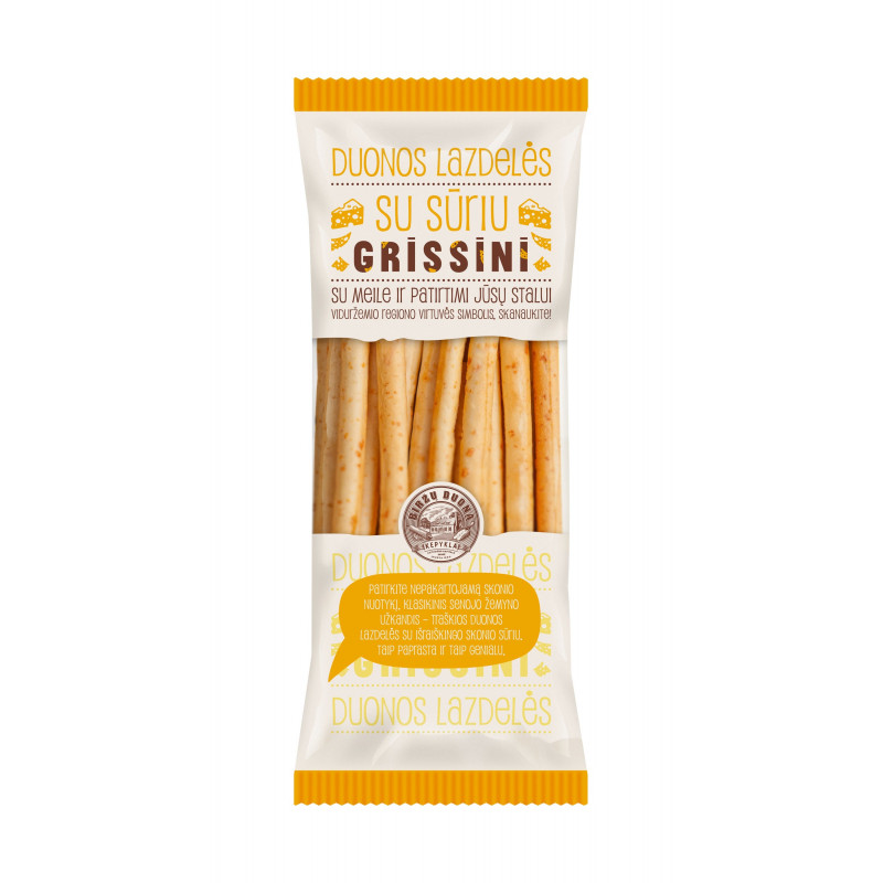 Duonos lazdelės "Grissini" 125g  su sūriu