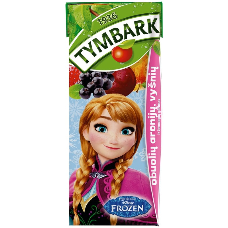 Obuolių, aronijų, vyšnių ir žemuogių gėrimas Tymbark, 200 ml