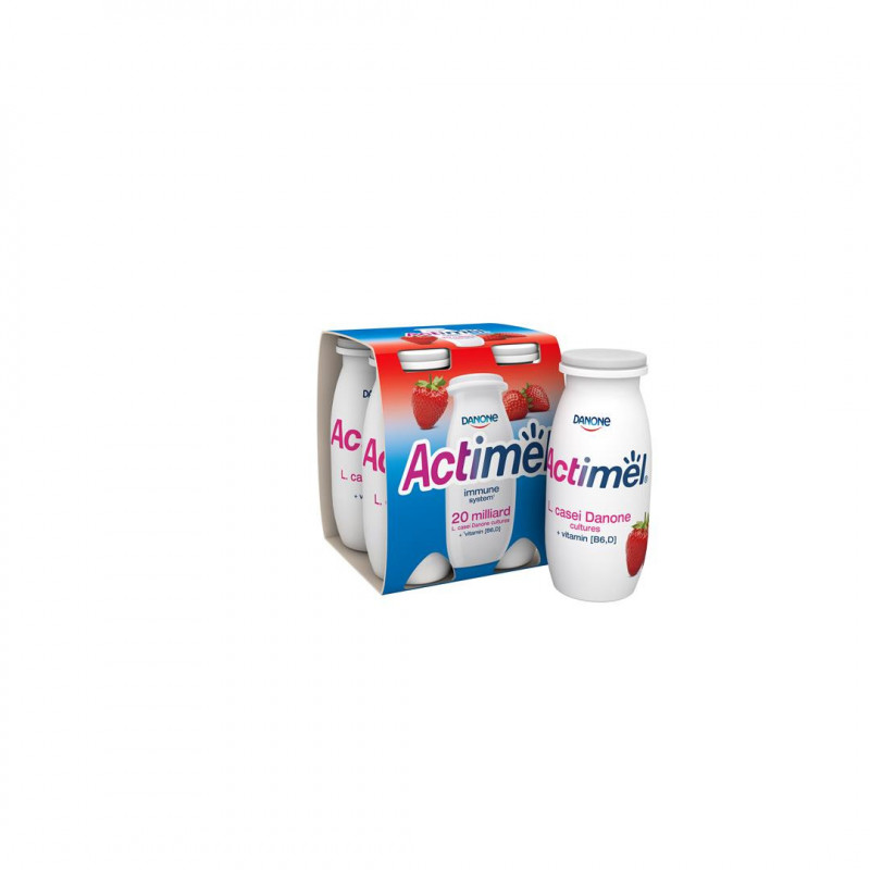 ACTIMEL braškių skonio jogurtinis gėrimas 1,5% rieb., 4x100g