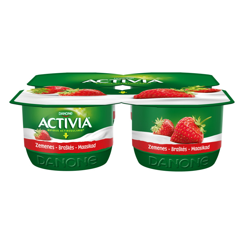 Jogurtas  ACTIVIA su braškėmis 4x120g