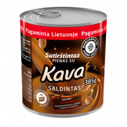 Saldintas sutirštintas pienas su kava, 385g