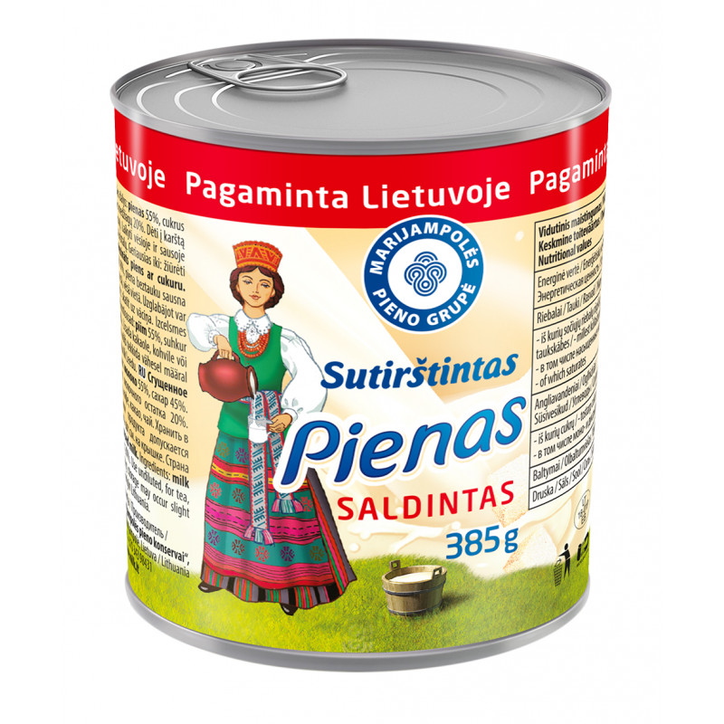 Sutirštintas pienas LIETUVAITĖ, 385g