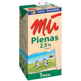 Pienas MŪ  2.5% rieb.,1l