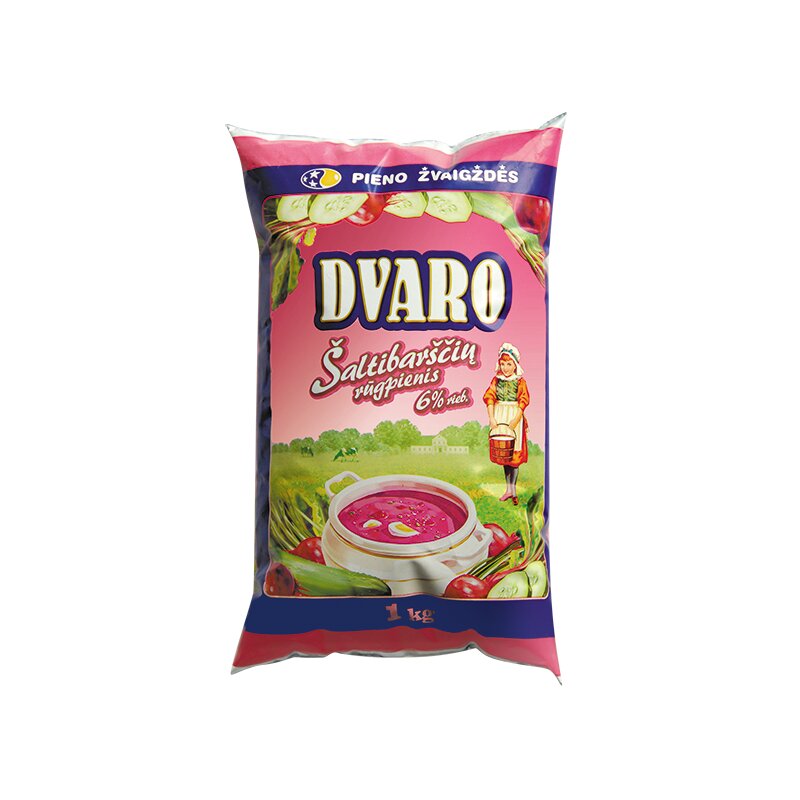 DVARO šaltibarščių rūgpienis 1kg, 6% riebumo