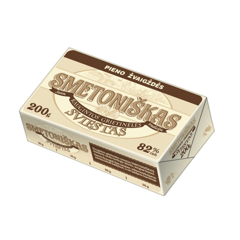 Raugintos grietinėlės SMETONIŠKAS sviestas 82% rieb., 200g