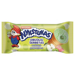 Ledai Nykštukas  120ml/85g obuolių šerbetas su kivių ir gvajavų įdaru