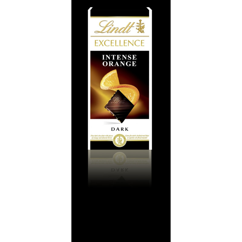 Juodasis  šokoladas  Lindt Excellence  su apelsinais ir migdolais 100g