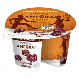 Graikiška AMFORA jogurtas su juodosiomis vyšniomis 150g,  7.2% baltymų