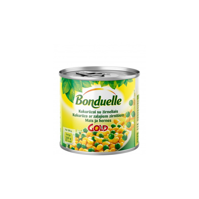 Kukurūzai su žirneliais  Bonduelle 340g