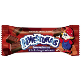 Glaistytas varškės sūrelis NYKŠTUKAS su šokolado gabaliukais, 23,1% rieb., 45g