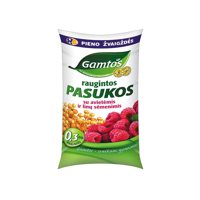 Raugintos pasukos GAMTOS su avietėmis ir linų sėmenimis 0.3% rieb., 0.9 kg