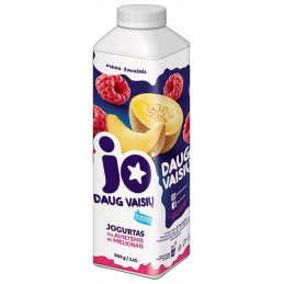Jogurtas JO 500g, 2.4% su avietėmis, melionais ir bifido bakterijomis