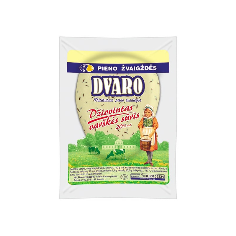Džiovintas varškės sūris  Dvaro  20% 1kg