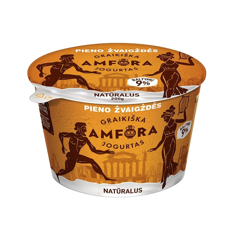 Jogurtas graikiška AMFORA natūralus 9% rieb., 200g