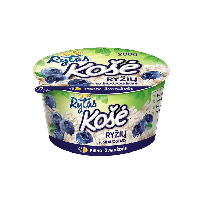 Ryžių košė RYTAS su šilauogėmis 6% rieb., 200g
