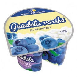 Grūdėta varškė su mėlynėmis, 7% rieb., 150g