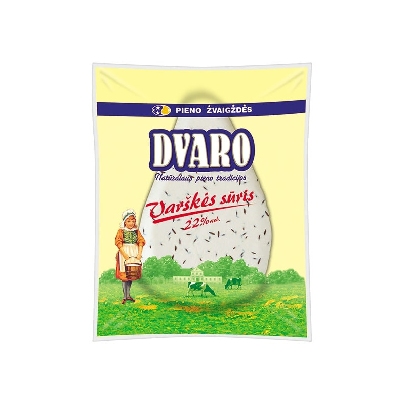 Varškės sūris Dvaro 22%  su kmynais PŽ