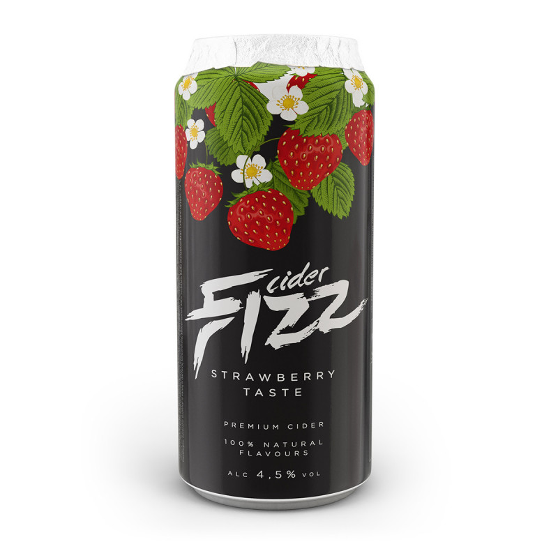 Gazuotas Sidras  FIZZ  braškių skonio (4.5%), 500 ml