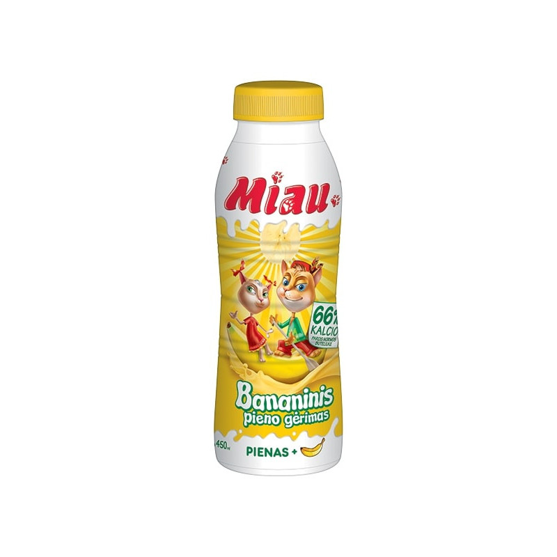 Bananinis pieno gėrimas MIAU 2,3% rieb., 450ml