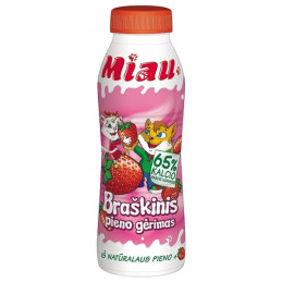 Braškinis pieno gėrimas MIAU 2,3% rieb., 450ml