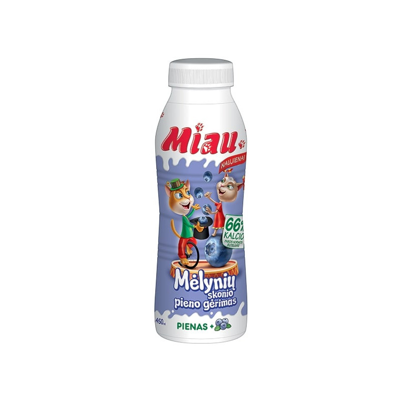 Pieno gėrimas MIAU mėlynių skonio, 450ml