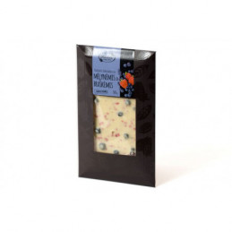 Baltas šokoladas su mėlynėm-braškėm 100g