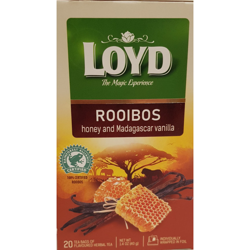 Raudonoji arbata Loyd Roibos  su medumi ir vanile 40g