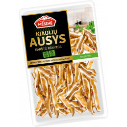 Karštai rūkytos kiaulių ausys pjaustytos, 170g Mažeikių mėsinė