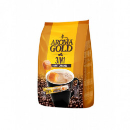 Skrudintos karamelės skonio tirpus gėrimas AROMA GOLD BURNT CARAMEL 3IN1