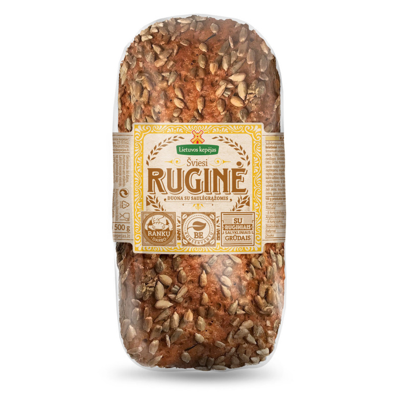 Ruginė duona su saulėgrąžomis 500g