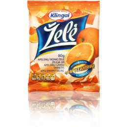 Želė apelsinų skonio 80g +10 vitaminų /Klingai