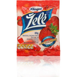 Želė braškių 80g +10 vitaminų/Klingai