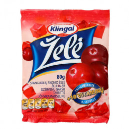 Želė spanguolių 80g +10 vitaminų /Klingai
