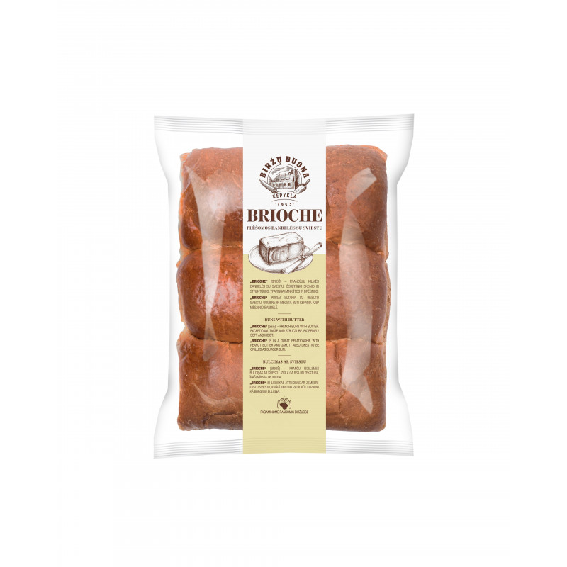 Plėšomos bandelės su sviestu BRIOCHE 300g/Biržų duona