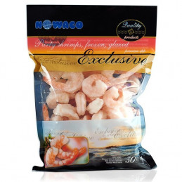 Šaldytos Didžiosios tigrinės krevetės virtos  Nowaco Exclusive  grynasis svoris 300g