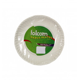 Popierinės lėkštės baltos 22.5cm 100vnt  7826