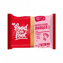 Šaldytas mėsainis su vištienos kebabu,sūriu ir švelnių padažų 95g