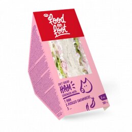 Sumuštinis SOFT BREAD su kumpiu ir marinuotais agurkais, 185g