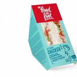 Sumuštinis SOFT BREAD su vištienos kebabu, vyšniniais pomidorais ir švelniai aštriu padažu, 170g