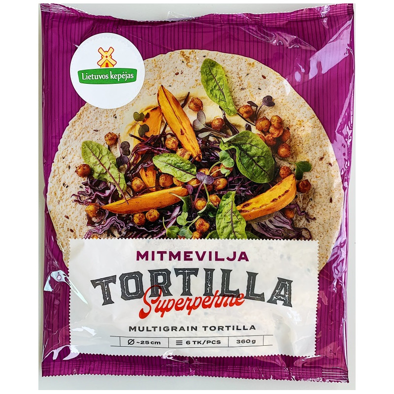 Apvali kvietinė tortilija su sėklomis, 360g