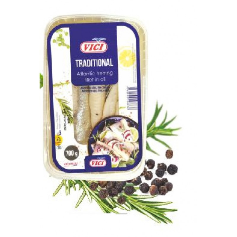 Tradicinė silkių filė sūdyta aliejuje 700g