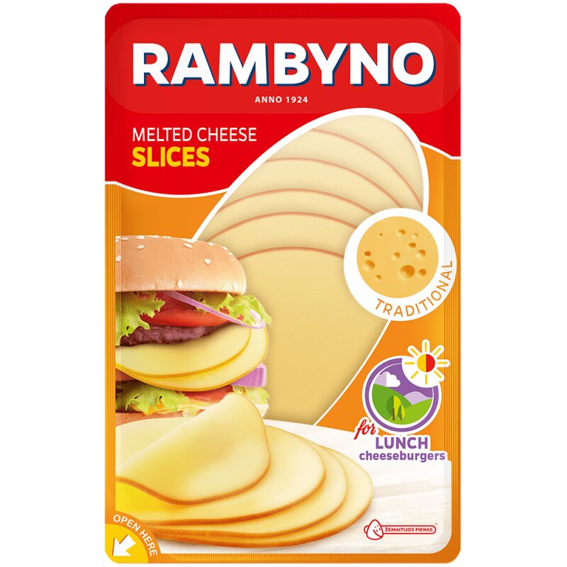 Lydytas sūris  Rambyno  45% rieb. 150g (pjaustytas)